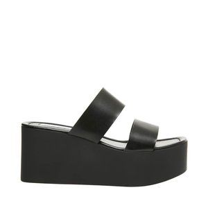 Steve Madden 'Kailani' Black Platform Sandals, Size 7, Made in Italy (Like New)